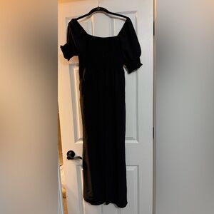 Women's Black Puff Sleeve Jumpsuit